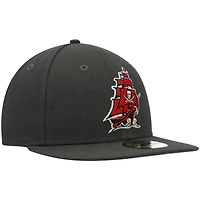 Casquette ajustée New Era Tampa Bay Buccaneers Omaha 59FIFTY en étain pour homme