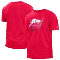 T-shirt New Era pour homme rouge Tampa Bay Buccaneers 2022 Sideline Ink Dye