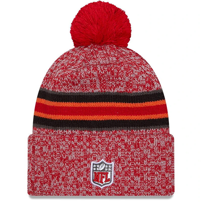 Men's New Era Red Tampa Bay Buccaneers 2023 Sideline Cuffed Knit Hat With Pom