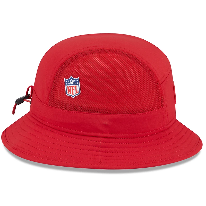 Men's New Era Red Tampa Bay Buccaneers 2025 Sideline  Bucket Hat
