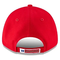Casquette ajustable New Era 9FORTY rouge pour homme, écusson latéral, 50e saison des Tampa Bay Buccaneers