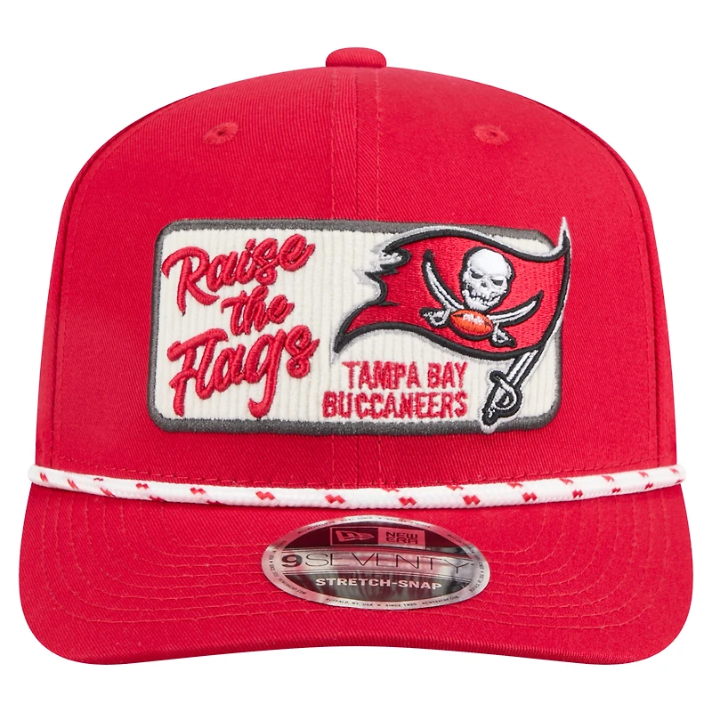 Casquette extensible à pression New Era rouge Tampa Bay Buccaneers Chant 9SEVENTY pour homme