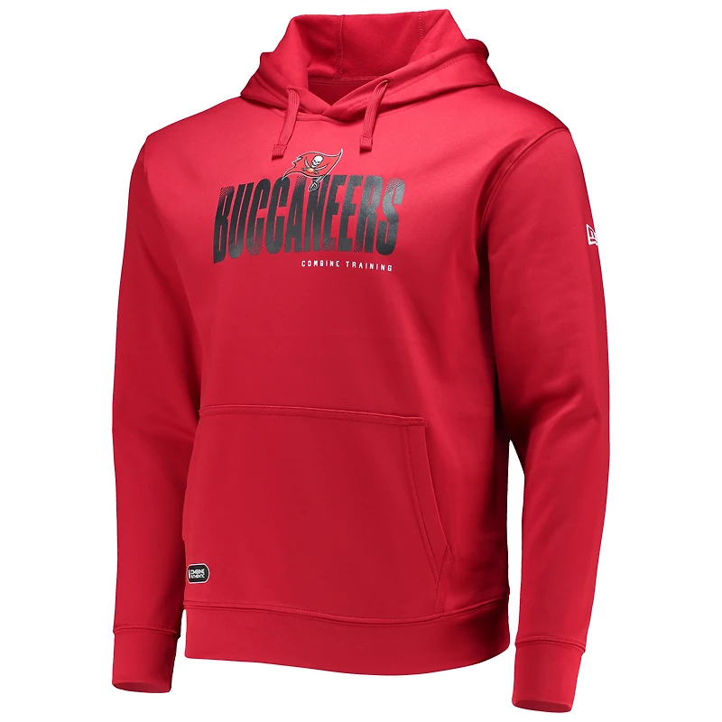 Sweat à capuche pour homme New Era Red Tampa Bay Buccaneers Combine Authentic Hard Hash Pullover