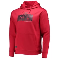 Sweat à capuche pour homme New Era Red Tampa Bay Buccaneers Combine Authentic Hard Hash Pullover