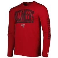 T-shirt à manches longues rouge Tampa Bay Buccaneers Combine Authentic Home Stadium New Era pour homme