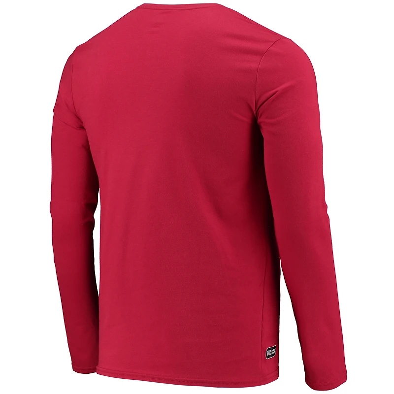 T-shirt à manches longues New Era Tampa Bay Buccaneers rouge pour homme Combine Authentic Static Abbreviation