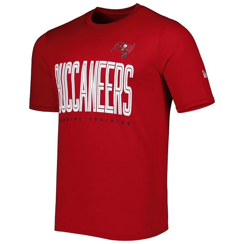 T-shirt rouge New Era pour homme Tampa Bay Buccaneers Combine Authentic Training Huddle Up