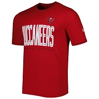 T-shirt rouge New Era pour homme Tampa Bay Buccaneers Combine Authentic Training Huddle Up