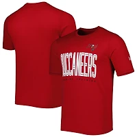 T-shirt rouge New Era pour homme Tampa Bay Buccaneers Combine Authentic Training Huddle Up
