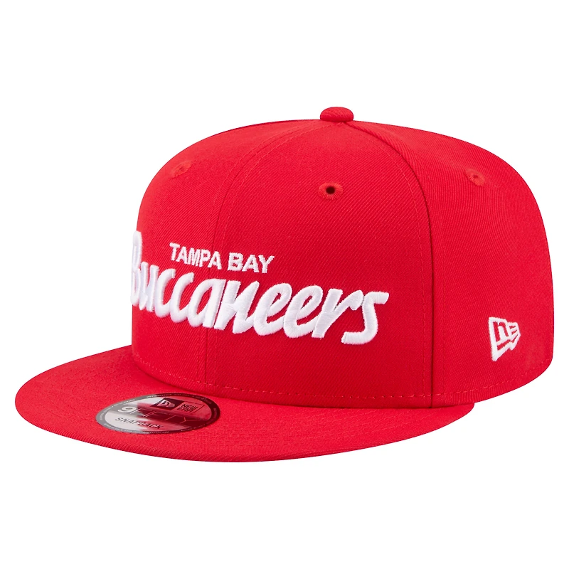 Casquette snapback New Era rouge Tampa Bay Buccaneers Core Team Script 9FIFTY pour homme