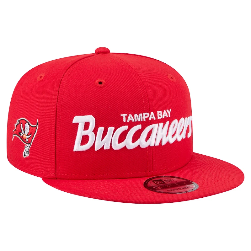 Men's New Era Red Tampa Bay Buccaneers Core Team Script 9FIFTY Snapback Hat