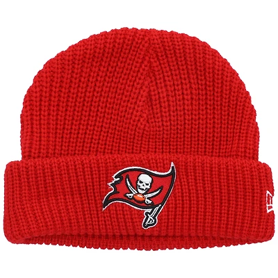 Bonnet en tricot rouge à revers Fisherman Skully des Tampa Bay Buccaneers New Era pour homme