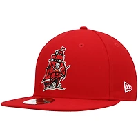 Casquette ajustée New Era Tampa Bay Buccaneers Omaha 59FIFTY rouge pour homme