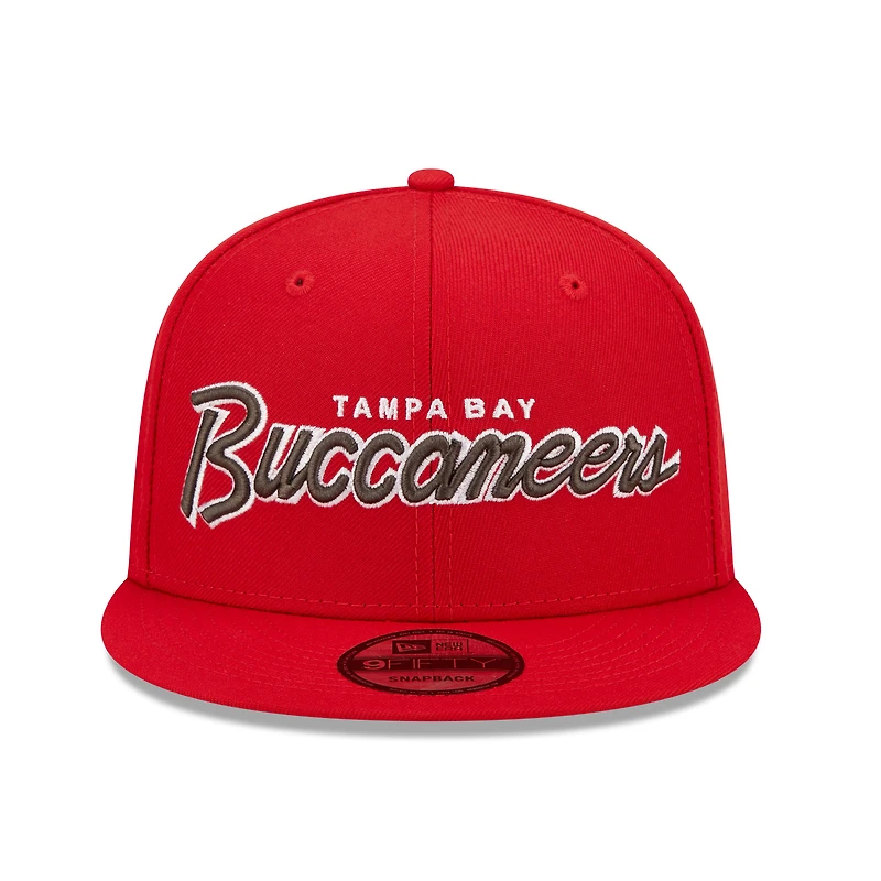 Men's New Era Red Tampa Bay Buccaneers Script 9FIFTY Snapback Hat