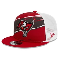 Men's New Era Red Tampa Bay Buccaneers Tear Trucker 9FIFTY Snapback Hat