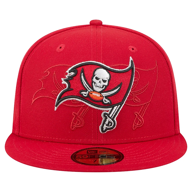 Casquette ajustée New Era rouge Tampa Bay Buccaneers Tri-Hit 59FIFTY pour homme