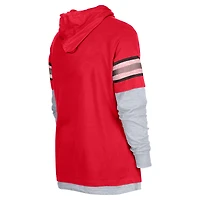 T-shirt à capuche manches longues Twofer pour homme New Era rouge Tampa Bay Buccaneers