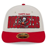 Casquette ajustée à profil bas 59FIFTY pour homme New Era Stone/Red Tampa Bay Buccaneers 2023 NFL Draft