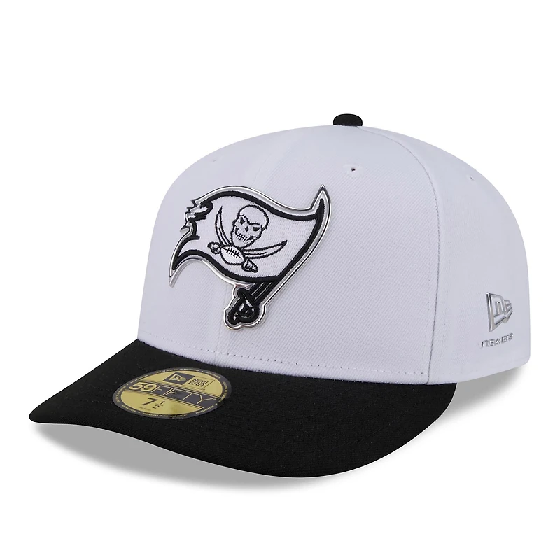 Men's New Era White/Black Tampa Bay Buccaneers 2026 NFL Draft Pre-Curved 59FIFTY Fitted Hat