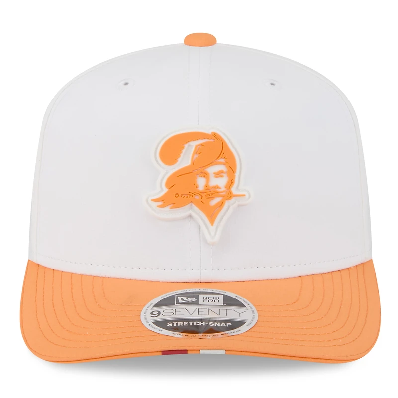 Men's New Era  White/Orange Tampa Bay Buccaneers 2025 NFL Training Camp Throwback Logo 9SEVENTY Adjustable Hat