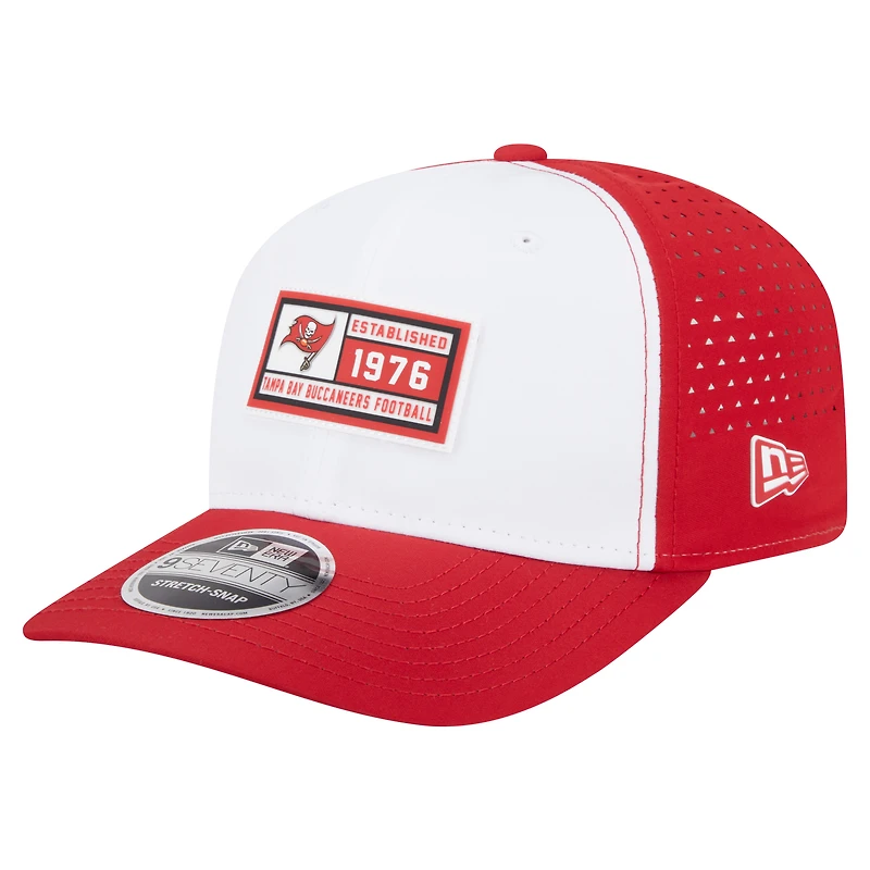 Men's New Era White/Red Tampa Bay Buccaneers Established Patch 9SEVENTY Adjustable Hat