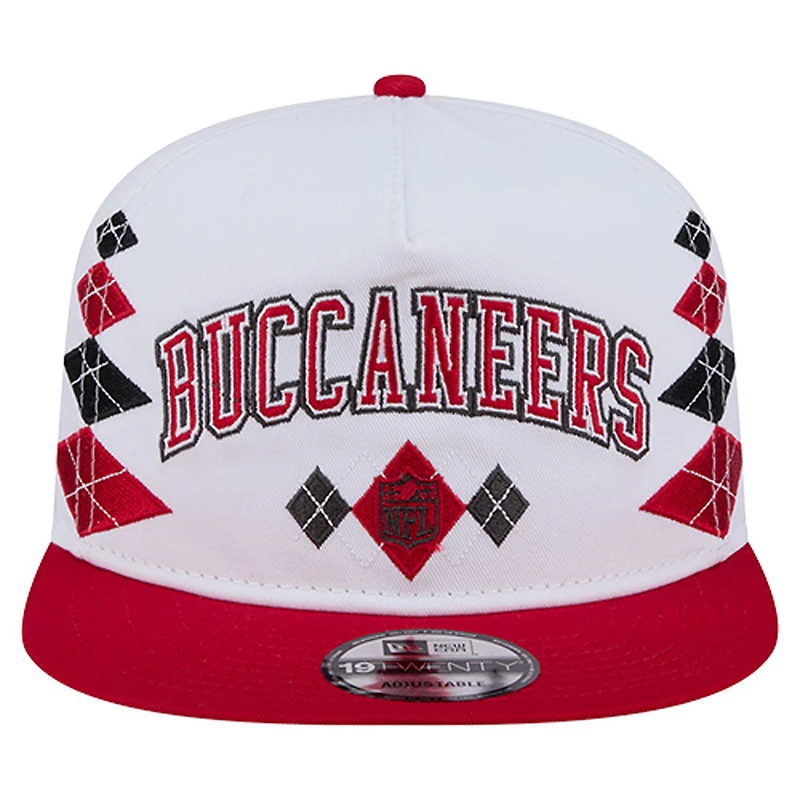 Casquette ajustable New Era blanche Tampa Bay Buccaneers Argyle 19TWENTY pour homme