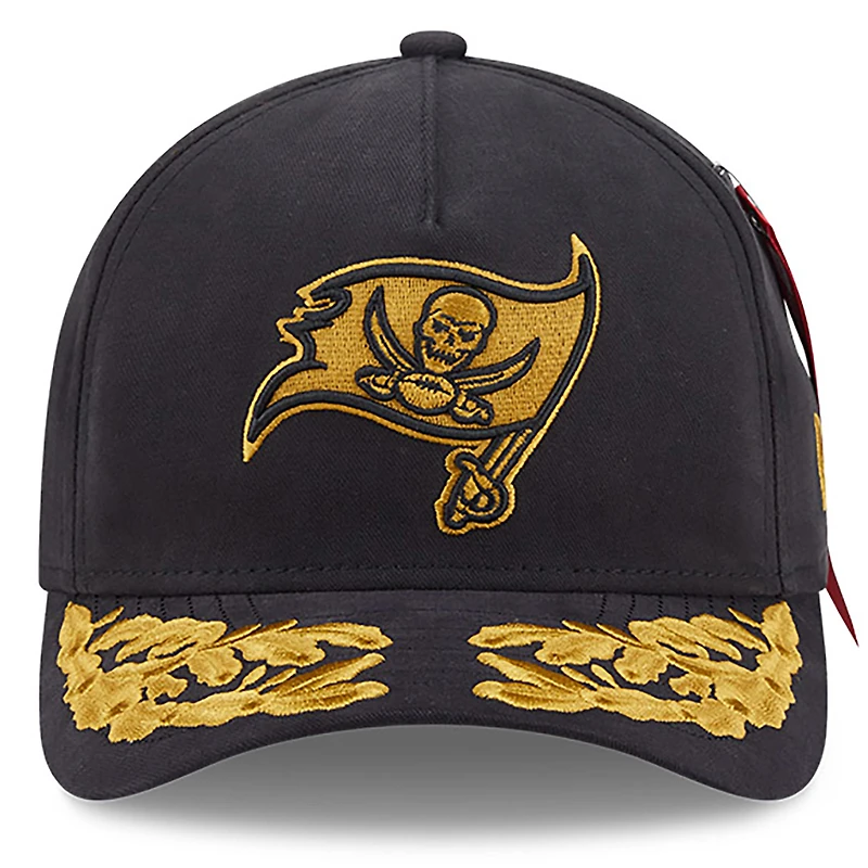 Men's New Era x Alpha Industries  Black Tampa Bay Buccaneers A-Frame 9FORTY Adjustable Hat