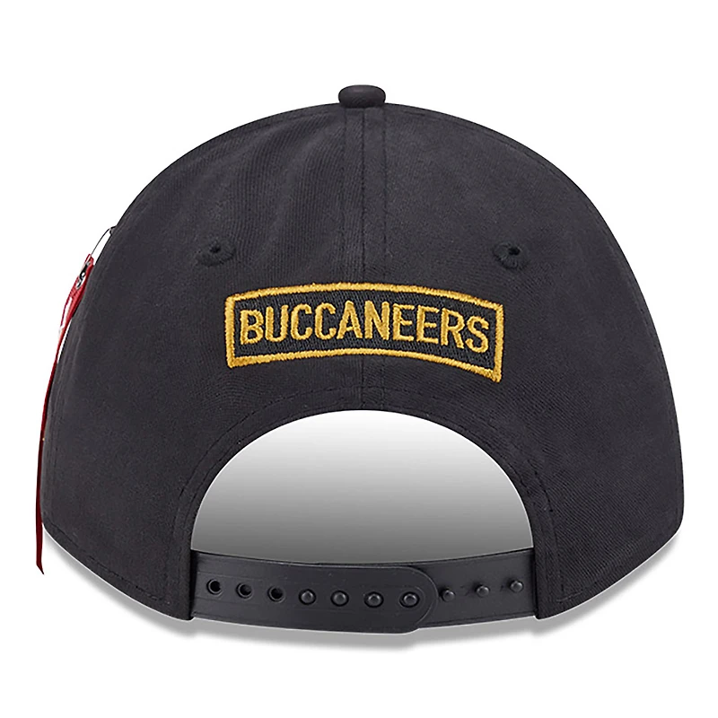 Men's New Era x Alpha Industries  Black Tampa Bay Buccaneers A-Frame 9FORTY Adjustable Hat