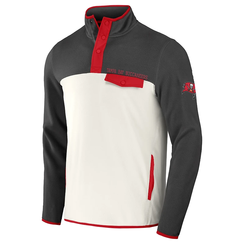 Men's NFL x Darius Rucker Collection by Fanatics Pewter/Cream Tampa Bay Buccaneers Micro Fleece Quarter-Snap Jacket