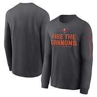 T-shirt à manches longues et slogan de l'équipe des Buccaneers Tampa Bay Nike anthracite pour homme