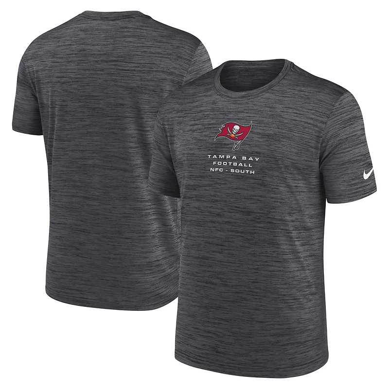 T-shirt Nike Dri-FIT Velocity Ball Carrier anthracite pour homme des Tampa Bay Buccaneers
