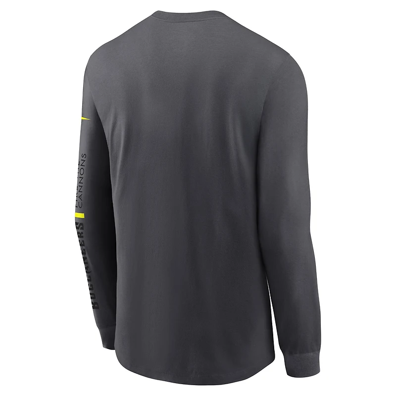 Men's Nike Anthracite Tampa Bay Buccaneers Volt Performance Long Sleeve T-Shirt