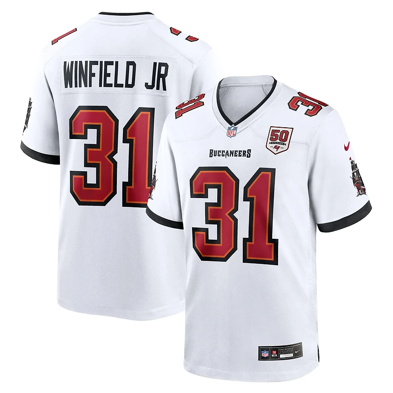 Men's Nike Antoine Winfield Jr. White Tampa Bay Buccaneers 50th Season Patch Game Jersey