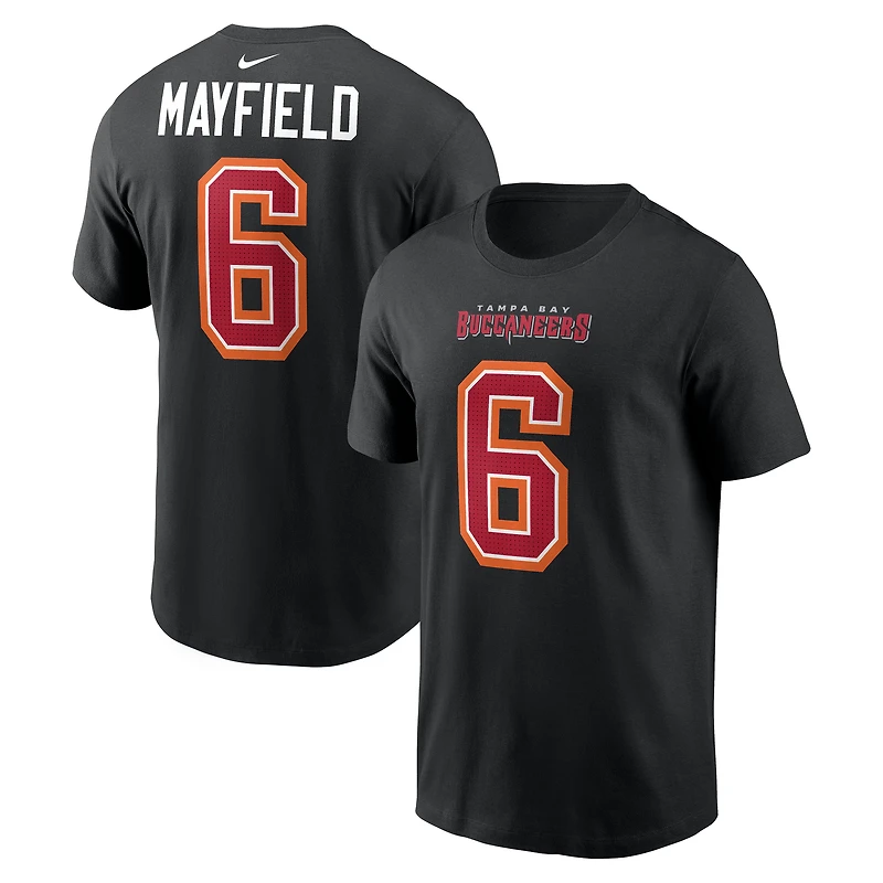 Men's Nike Baker Mayfield Black Tampa Bay Buccaneers Carbon Name & Number T-Shirt