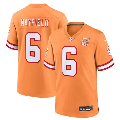 Maillot Nike Baker Mayfield Creamsicle pour homme, 50e match de la saison des Tampa Bay Buccaneers