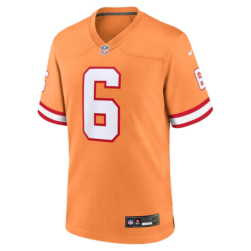 Homme Nike Baker Mayfield Orange Tampa Bay Buccaneers Throwback Game Jersey