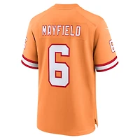 Homme Nike Baker Mayfield Orange Tampa Bay Buccaneers Throwback Game Jersey