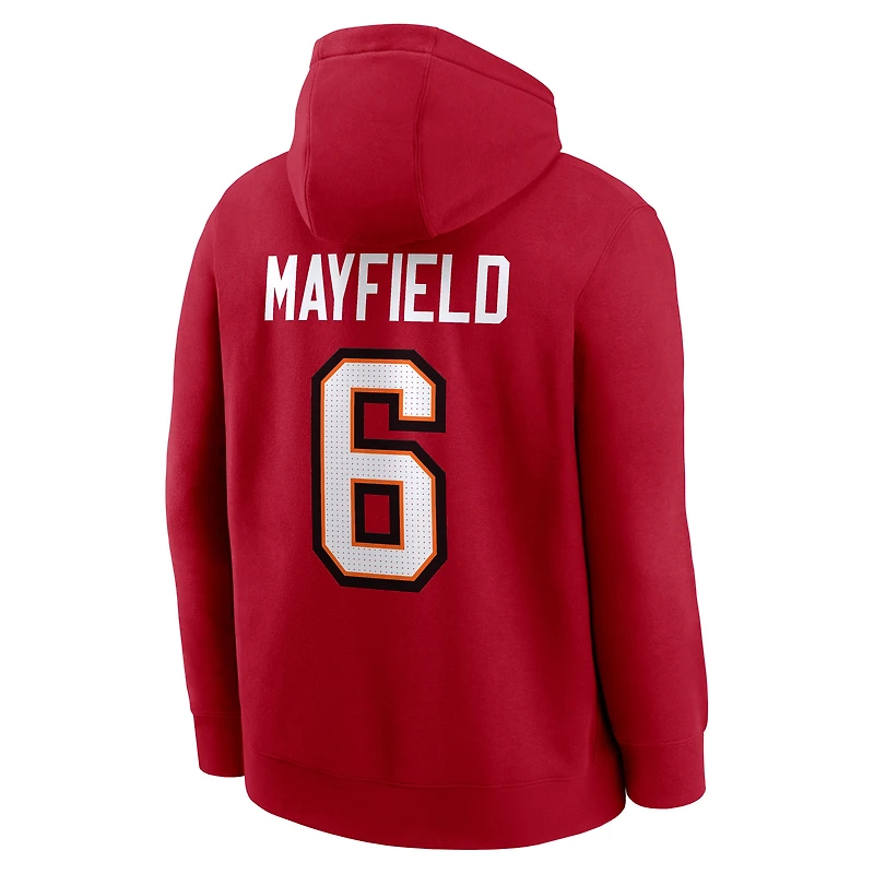 Men's Nike Baker Mayfield Red Tampa Bay Buccaneers Player Name & Number Fleece Hoodie