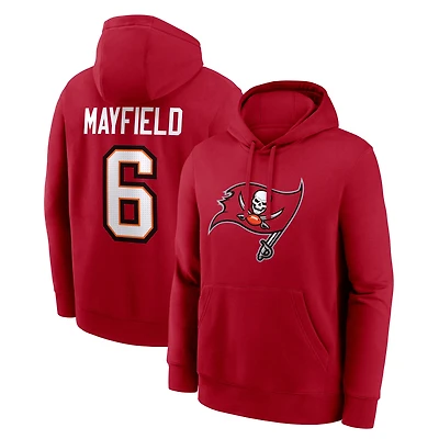 Men's Nike Baker Mayfield Red Tampa Bay Buccaneers Player Name & Number Fleece Hoodie