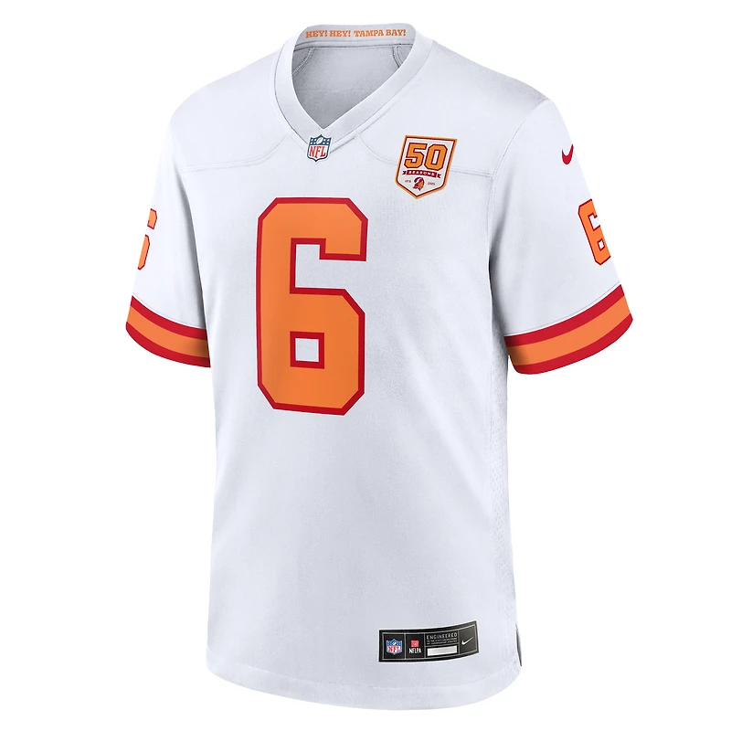 Maillot Nike Baker Mayfield blanc '76 pour homme, 50e match de la saison des Tampa Bay Buccaneers
