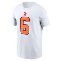 T-shirt Nike Baker Mayfield blanc '76 pour homme, nom et numéro de la 50e saison des Tampa Bay Buccaneers