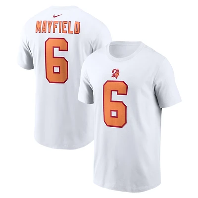 T-shirt Nike Baker Mayfield blanc '76 pour homme, nom et numéro de la 50e saison des Tampa Bay Buccaneers