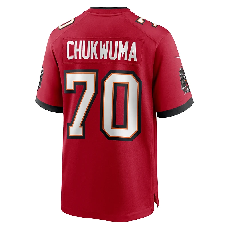 Maillot Nike Ben Chukwuma rouge pour homme, équipe des Tampa Bay Buccaneers