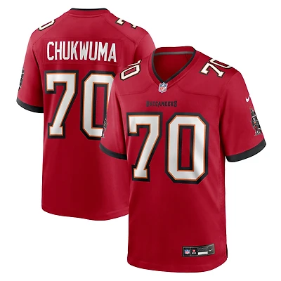 Maillot Nike Ben Chukwuma rouge pour homme, équipe des Tampa Bay Buccaneers