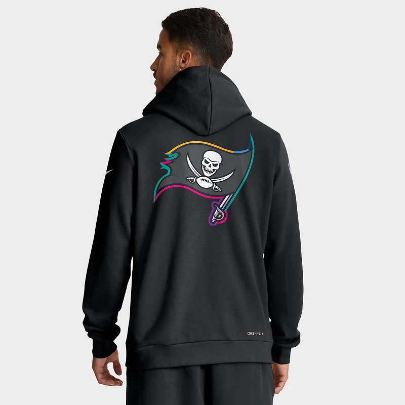 Sweat à capuche Nike noir Tampa Bay Buccaneers NFL Crucial Catch 2025 pour homme, édition Standard Dri-FIT