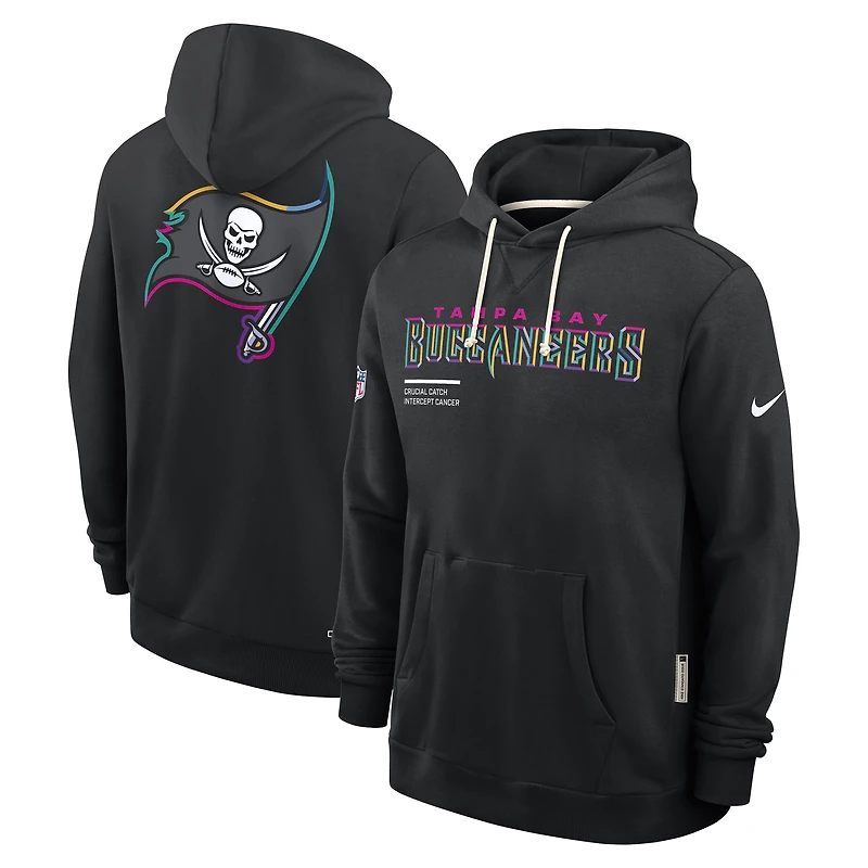 Sweat à capuche Nike noir Tampa Bay Buccaneers NFL Crucial Catch 2025 pour homme, édition Standard Dri-FIT