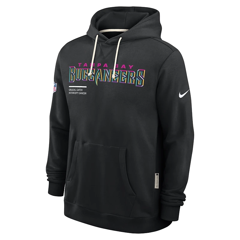 Sweat à capuche Nike noir Tampa Bay Buccaneers NFL Crucial Catch 2025 pour homme, édition Standard Dri-FIT