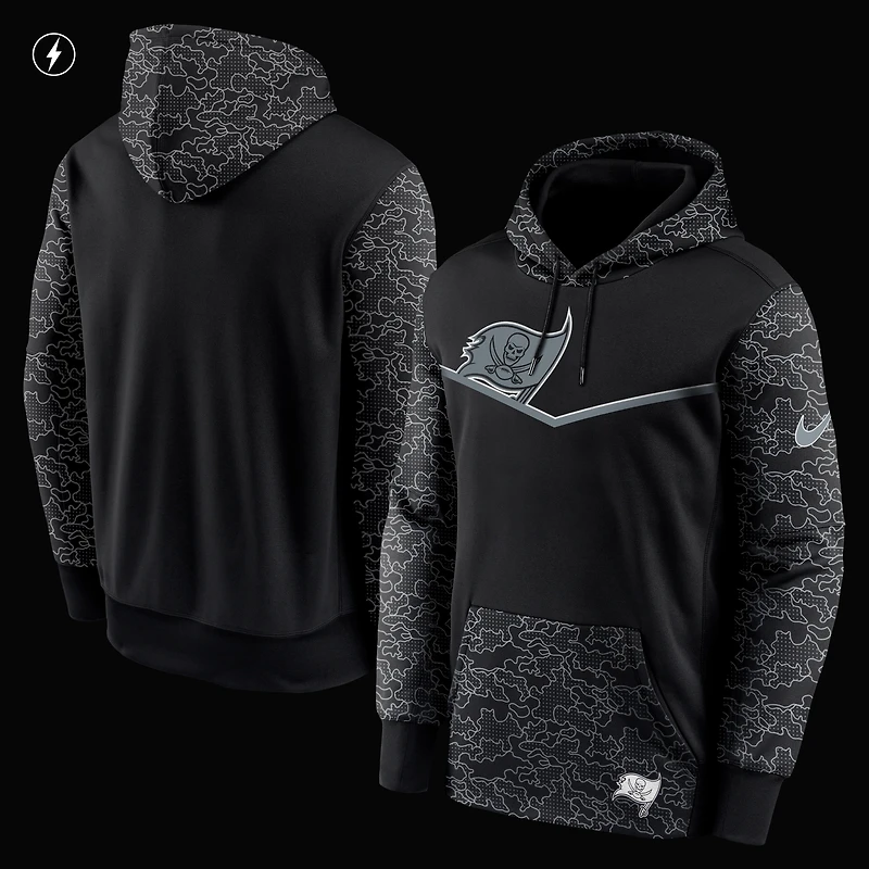 Chandail à capuchon performance pour hommes Nike Tampa Bay Buccaneers RFLCTV Chevron - Noir