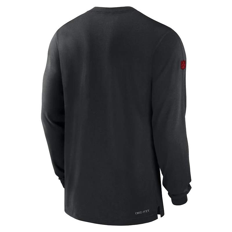 T-shirt à manches longues Nike Tampa Bay Buccaneers Sideline Performance pour homme, noir