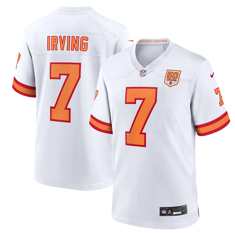Maillot Nike Bucky Irving blanc '76 pour homme, 50e match de la saison des Tampa Bay Buccaneers
